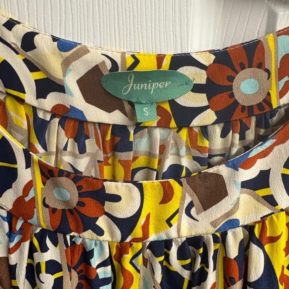 Juniper Anthropologie Floral 100% Silk Dress Size Small - Picture 2 of 4